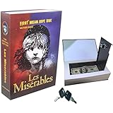 Real Paper Book Locking Booksafe with Key Lock Dictionary Secret Hidden Safe (Les Miserables)