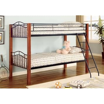 Twin Wood and Metal Bunk Bed Convertible