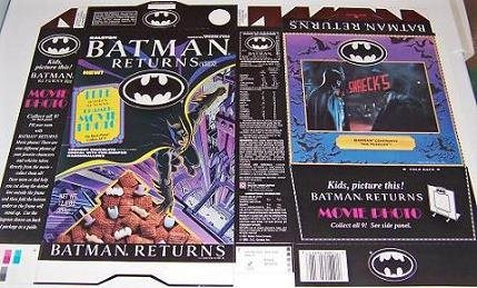  1992 Ralston Batman Returns Cereal Box unused factory Flat br9