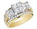 Triple Band Diamond Ring 2 Carat (ctw) in 14K Yellow Gold