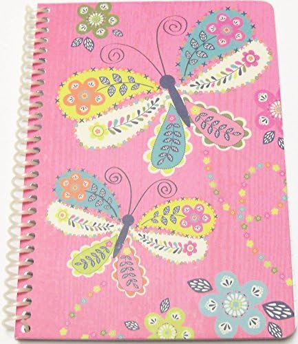Pink Light Design Spiral Notebook ~ Fluttering Lovely (Butterflies; 8" x 10.5"; 60 Sheets, 120 Pages)