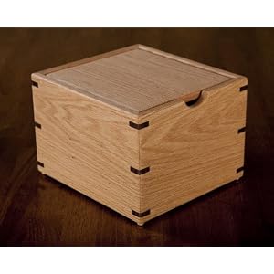 4 X 6 Oak w  Oak Lid Recipe Card Box by 