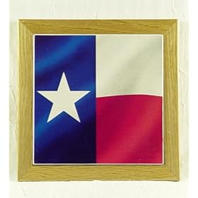 Texas Flag Highland Graphics New Wood Framed Stone Trivet by AbsorbaStone