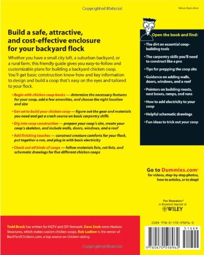 building chicken coops for dummies by todd brock paperback for dummies 