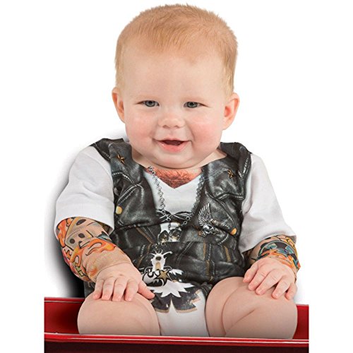 Faux Real Baby-boys Mesh Sleeves Tattoo Romper