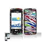 Blue Pink Green Purple Rainbow Zebra Rubberized Design Snap on Hard Cover P ....