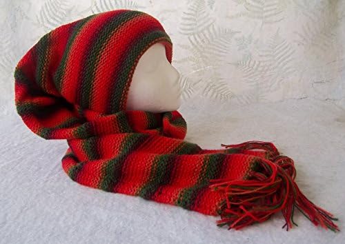 SC3 Peruvian Hat (Chullo) and Scarf One Piece Alpaca and Sheep Wool.