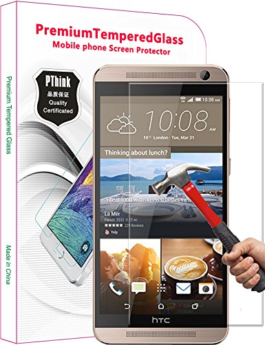 PThink 2.5D Round Edge 0.3mm Ultra-thin Tempered Glass Screen Protector for HTC One E9/HTC One E9+ Plus with 9H Hardness/Anti-scratch/Shatterproof/Fingerprint resistant (HTC One E9/E9+ Plus)