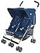 Maclaren Twin Triumph Stroller, Navy and Silver