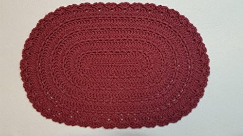 Acrylic Hand-Crocheted Oval Placemats Doilies Table Mats Handmade Lunch Mats Dinner Mats COUNTRY ROSE