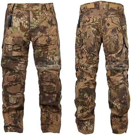 Tactical Pants With Knee Pads Camping Hiking Hunting Combat Uniform Combat Multicam Camouflage Pants Trousers (Nomad, 42)