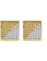10KT Yellow Gold 1.0 CTW Diamond Micro Pave Earring