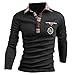 Jeansian Mens Dress Casual Slim Fit Long Sleeve Polo T-Shirts Shirts D511