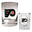 Philadelphia Flyers Rocks Glass & Square Shot Glass Set - Primary Logo NHL Hockey