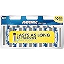 Rayovac Alkaline D Batteries, 813-10CF, 10-Pack with Recloseable Lid