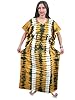 Mogul Kaftan Caftans Yellow Green Batik Cotton Womans Moroccan Dress X Large