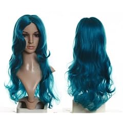 Cosplayland C417 - 70CM gelockt Welle hitzefest Halloween Theater Per�cke - Pfau Gr�n