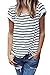Chellysun Women's 2016 Fashion O-neck Stripe Basic Short Sleeve T-shirt Tops