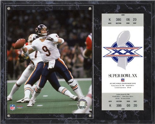 Mounted Memories Chicago Bears Super Bowl XX Jim McMahon Plaque with Replica Ticket