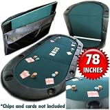 Texas Hold 'Em Poker Folding Padded Tabletop - With Cup Holders, Model# 10-7936C