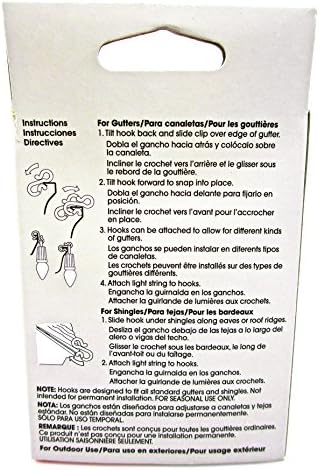 Lites up Gutter/shingle Hooks,40x,white,plastic,outdoor