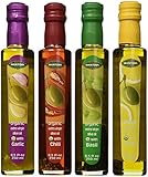 Mantova Organic Flavored Extra Virgin Olive Oil,Basil,Garlic,Lemon,Chili.8.5 oz each.