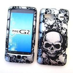 HTC G2 / Vision (T-Mobile) Rubberized Snap On Protector Hard Case "Skullerific" Design