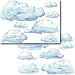 Instant Murals 14 Huge Clouds Peel and Stick Wall Stickers Mural - Nursery