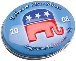 Before & After Mints, Peppermint & Cinnamon Political Elephant, 0.6-Ounce Tins (Pack of 9)