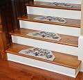 Washable Non-Skid Carpet Stair Treads - Beige Flower (13)