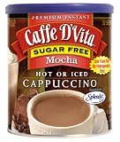 Caffe D'Vita Sugar Free Mocha Instant Cappuccino, 8.5-Ounce Canisters (Pack of 6)