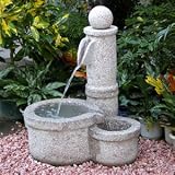 Two-Tiered Basin Granite Fountain - Pink Granite