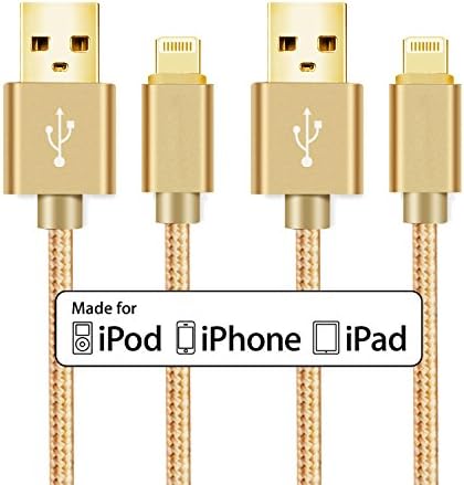 Lightning Cable,2Pack 6FT Nylon Braided 8 Pin Lightning Cable USB Charging Cord with Aluminum Connector for iPhone 6/6s/6 plus/6s plus, 5c/5s/5, iPad Air/Mini, iPod Nano/Touch