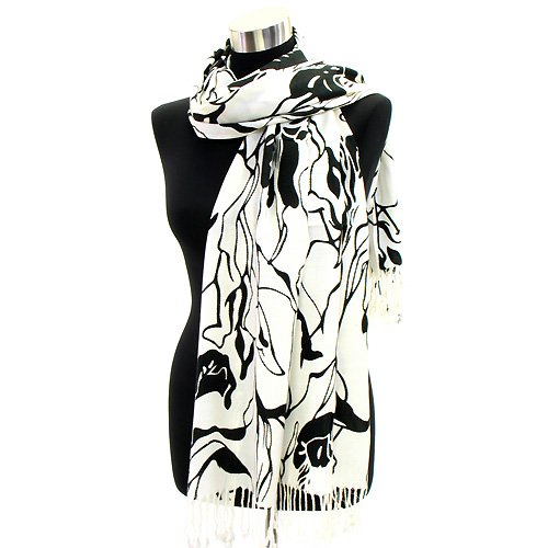 Travel Gear Bag Lovely Lily Print Black and White Pashmina   Choices Available