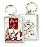 Acrylic Pope Saint John XXIII / John Paul II Saints Key Ring