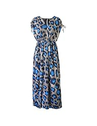 Sexy V-neck Chiffon Leopard Print Tunic/Maxi Dress 
