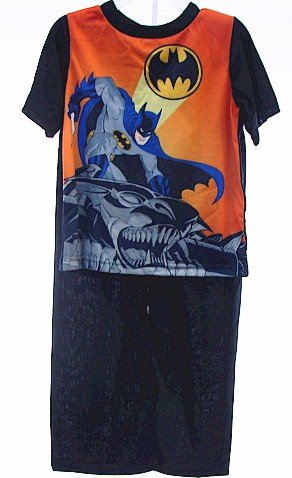  Batman Black & Orange 2 Piece Pajama Sleepwear Set - Shirt & Pants