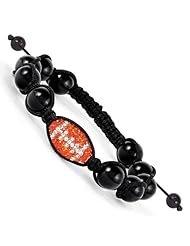 Swarovski Elements Austin Spirit Football & Onyx Macrame Bracelet
