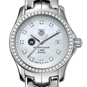 Boston College TAG Heuer Watch - Women's Link Watch with Diamond Bezel