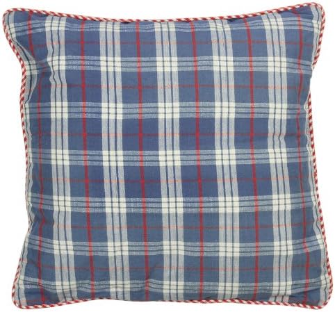 At Home with Marieke Anna Blue and Natural Linen Cushion Cover