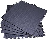 Black Interlocking Mats Gym Play Floor Guard Soft Foam X 6 Peices - 24 SQ FT