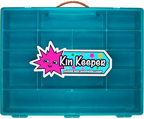 Large Blue Shopkins Style Carrying Case and Storage Organizer - Limited Edition Display Box with Orange Handle - By Kin Keeper - Case Only