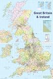 HUGE LAMINATED / ENCAPSULATED Map Of The UK British Isles 2009 Edition GB Road Map POSTER Measures 36 x 24 inches ( 91.5 x 61 cm )
