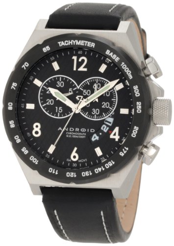 Android Men's AD449BW  Interceptor Chronograph Black/White Dial Watch