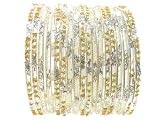 Beachcombers! Ethnic Glass Indian Wedding Bridal Bollywood Bangles Belly Dance Bracelets Set Clear,...