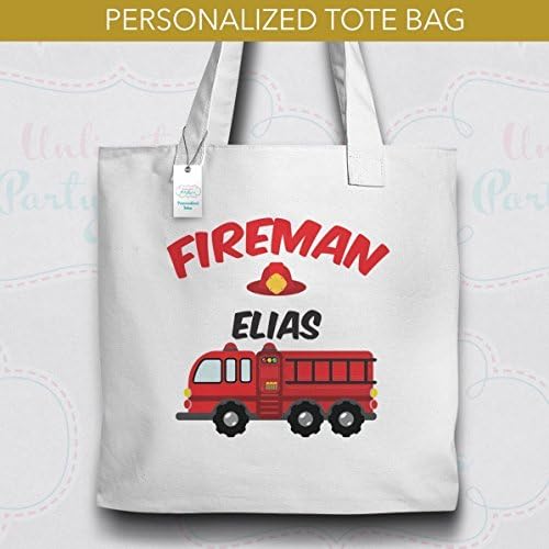 Firetruck Tote Bag | Personalized Firetruck Totebag | Fireman Tote Bag | Kids Tote Bags | Personalized tote bags