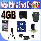 Kodak Point & Shoot Accessory Saver Bundle! (4GB SDHC Memory + USB Card Reader + Memory Card Wallet + Deluxe Camera Case w/Strap + Lcd Screen Protectors + Mini Tripod + Accessory Saver Bundle!)