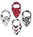 Baby Bandana Drool Bibs By Daulia, Unisex 4-Pack Absorbent Pure Cotton, Cute Baby Gift for Boys & Girls