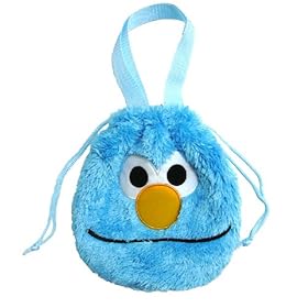 【クリックで詳細表示】フェイス巾着 ブルー エルモ セサミストリート