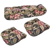 3-Piece Wicker Furniture Cushion Set - Exotic Black Floral by KIP